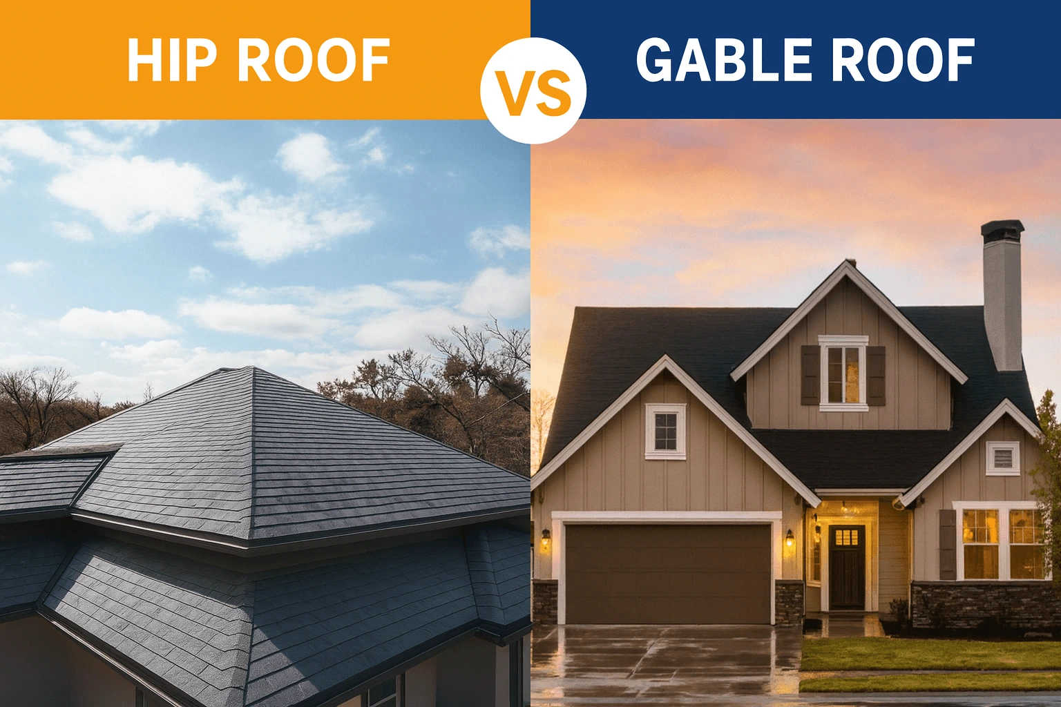 Hip Roof vs Gable Roof