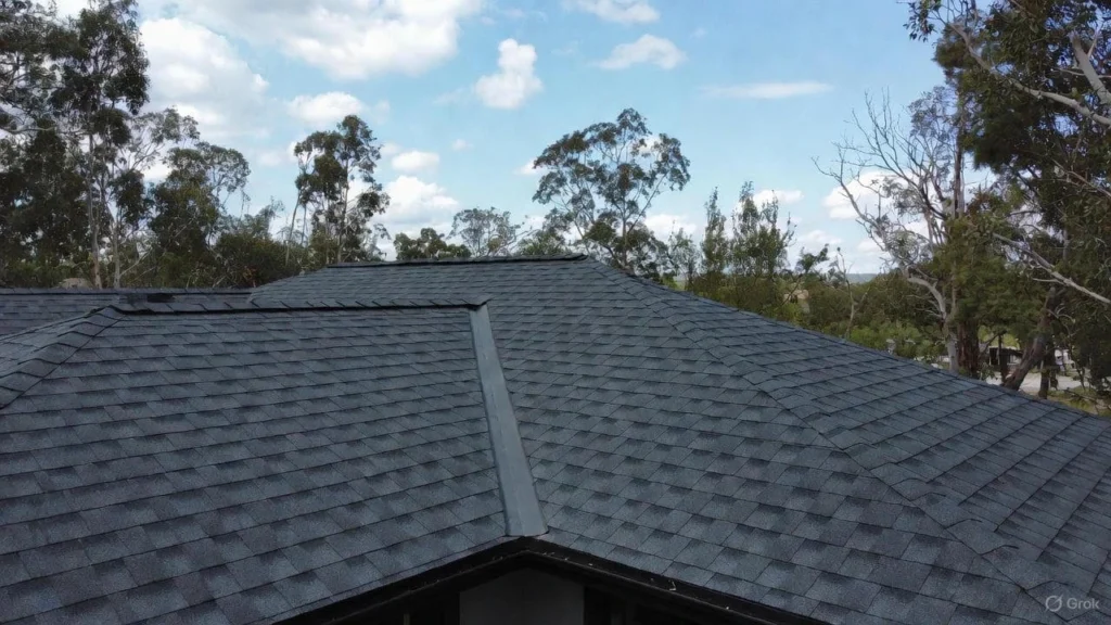 Close-up of black EPDM roofing membrane installation, used as a visual reference for calculating EPDM roofing cost per square foot.