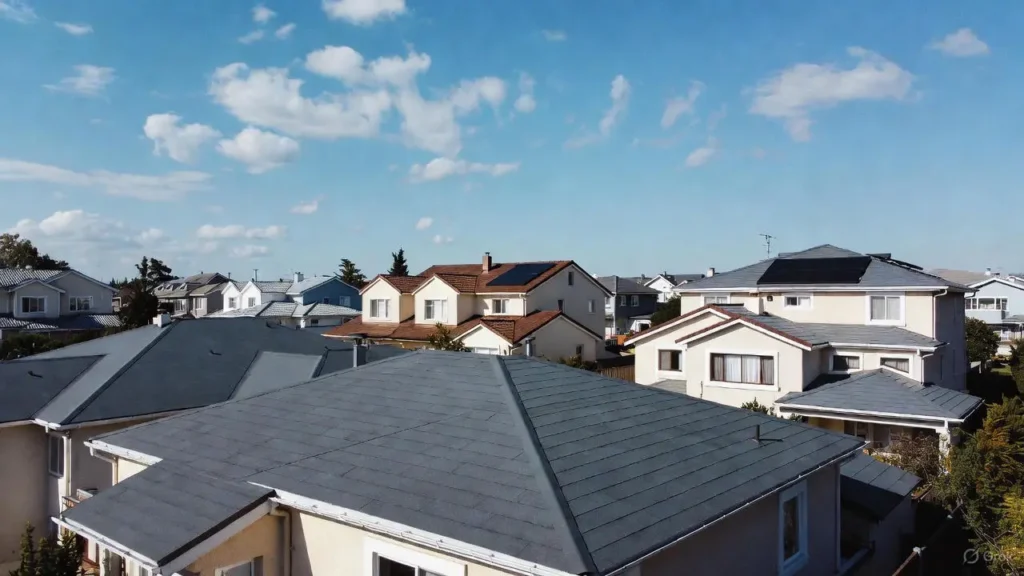Durable PVC rubber roofing membrane professionally installed on a flat commercial roof with heat-welded seams for superior chemical and fire resistance.